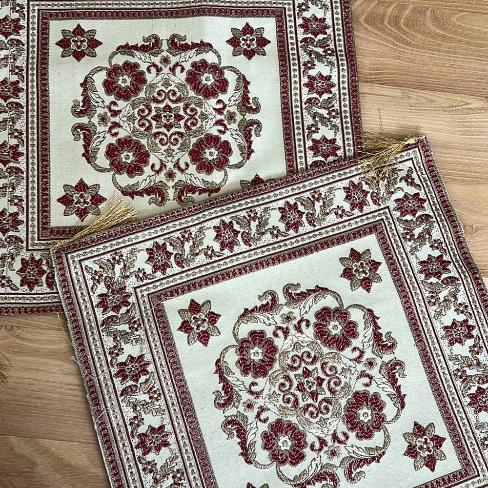 Set of Two Embroidered Floral Pillow Covers